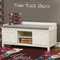 Boho Wall Name Decal Above Storage bench
