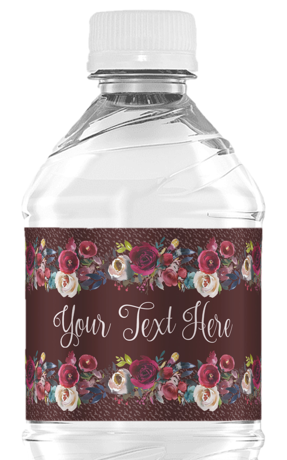 Custom Boho Water Bottle Labels Custom Sized (Personalized