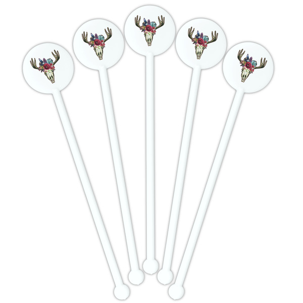 Boho White Plastic 5.5" Stir Stick - Fan View
