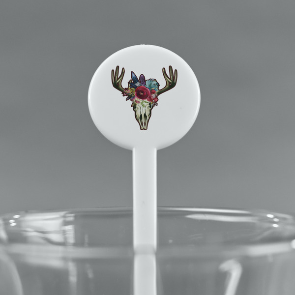 Boho White Plastic 7" Stir Stick - Round - Main