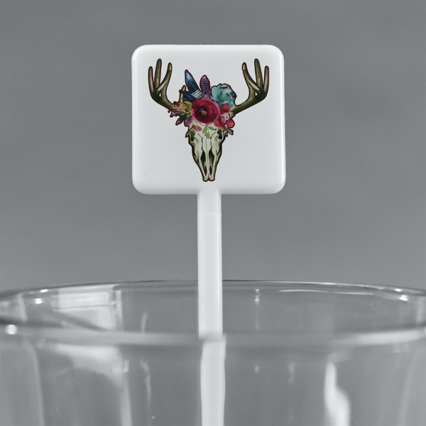 Boho White Plastic Stir Stick - Square - Main