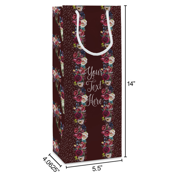 Boho Wine Gift Bag - Dimensions