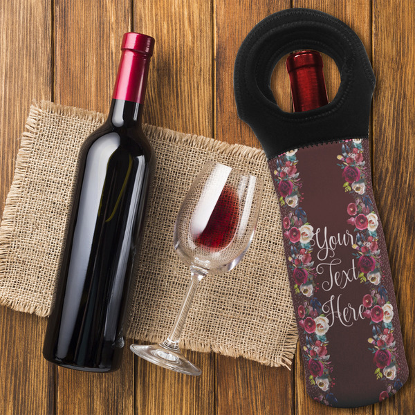 Boho Wine Tote Bag - FLATLAY