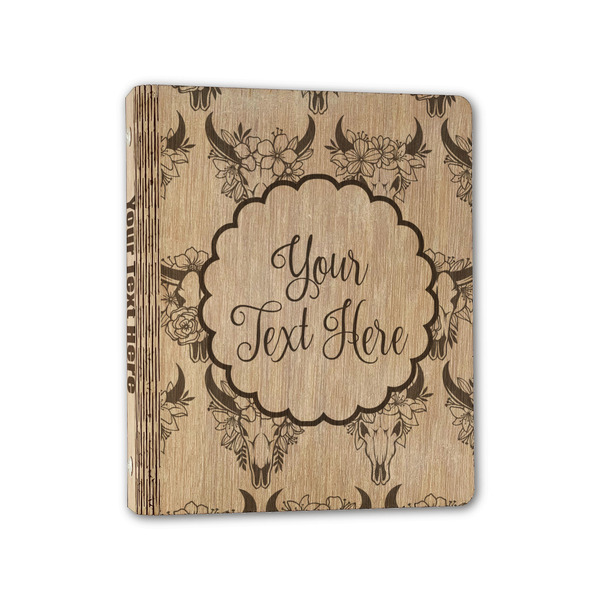 Custom Boho Wood 3-Ring Binder - 1" Half-Letter Size (Personalized)
