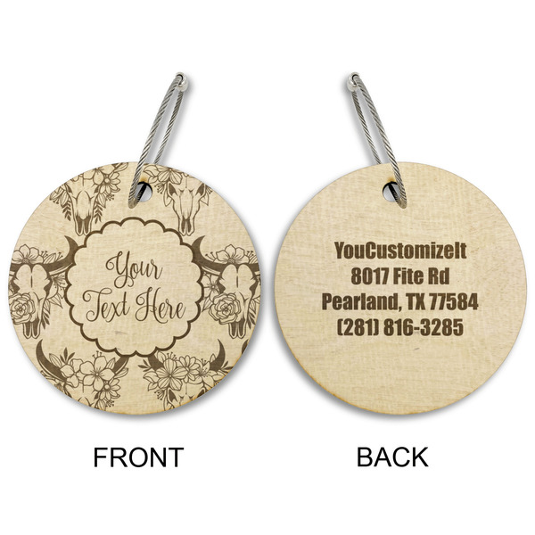 Boho Wood Luggage Tags - Round - Approval