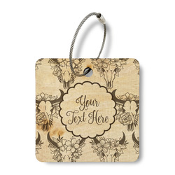 Boho Wood Luggage Tag - Square (Personalized)