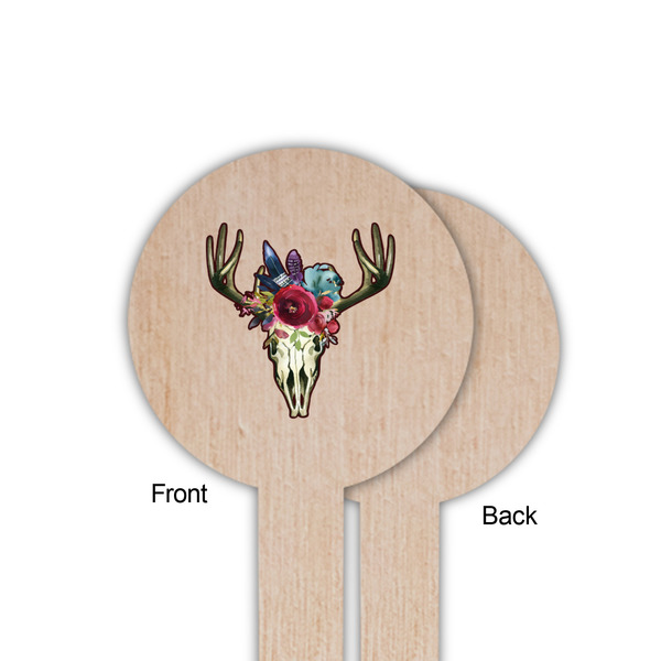 Boho Wooden 6" Food Pick - Round - Single Sided - Front & Back
