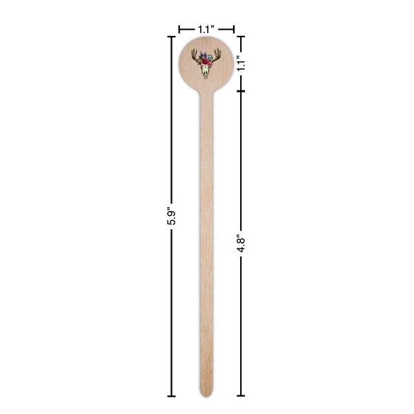 Boho Wooden 6" Stir Stick - Round - Dimensions