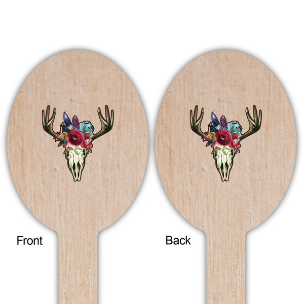 Boho Wooden Food Pick - Oval - Double Sided - Front & Back