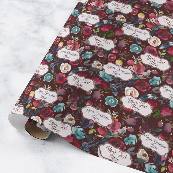 Custom Boho Wrapping Paper Roll - Medium - Matte (Personalized)