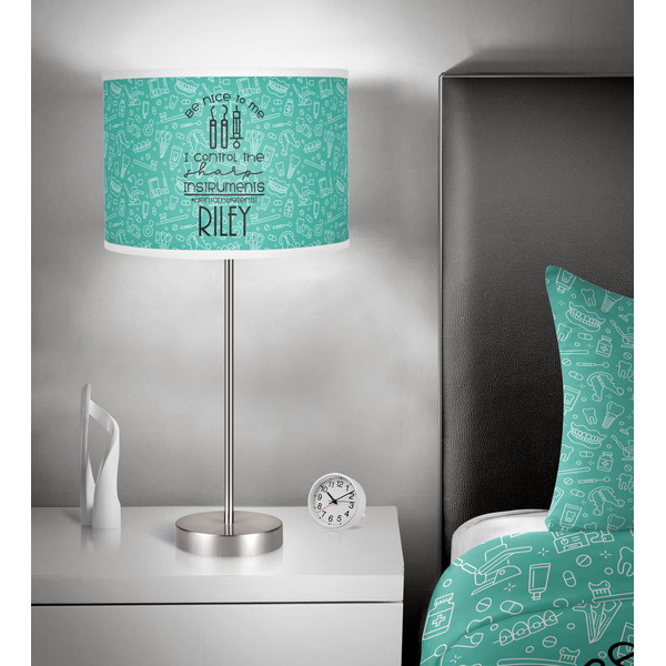 Dental Hygienist 13 inch drum lamp shade - in room