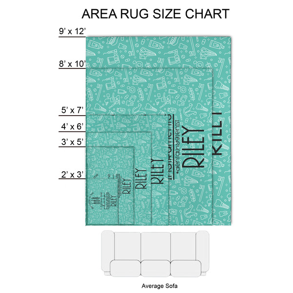 Dental Hygienist 2'x3' Indoor Area Rugs - Size Chart