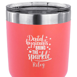 Dental Hygienist 30 oz Stainless Steel Tumbler - Coral - Single Sided (Personalized)