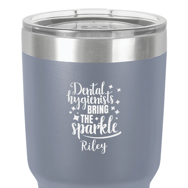 Dental Hygienist 30 oz Stainless Steel Ringneck Tumbler - Grey - Close Up