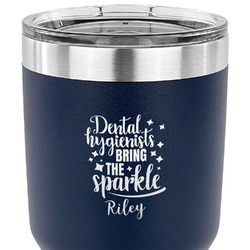 Dental Hygienist 30 oz Stainless Steel Tumbler - Navy - Single Sided (Personalized)