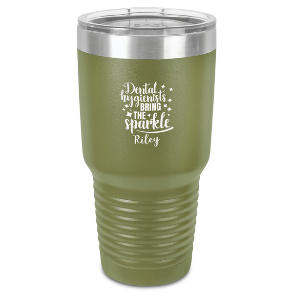 Dental Hygienist 30 oz Stainless Steel Ringneck Tumbler - Olive - Front
