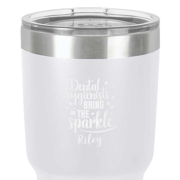 Dental Hygienist 30 oz Stainless Steel Ringneck Tumbler - White - Close Up