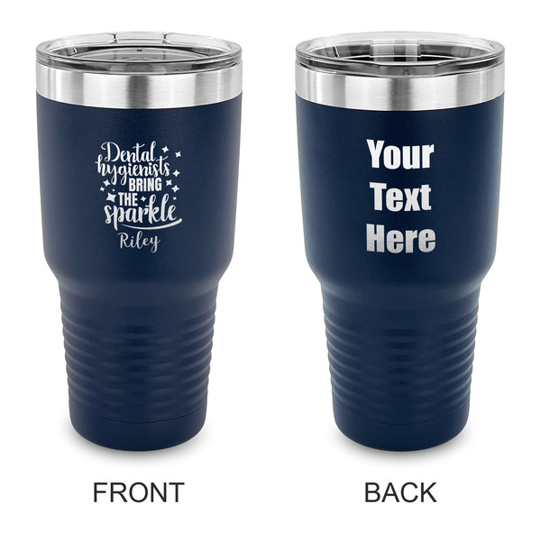 Custom Dental Hygienist 30 oz Stainless Steel Tumbler - Navy - Double Sided (Personalized)