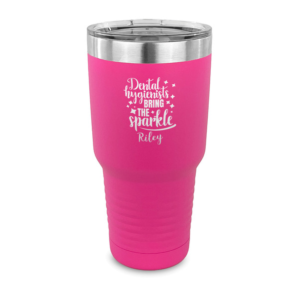 Custom Dental Hygienist 30 oz Stainless Steel Tumbler - Pink - Single Sided (Personalized)