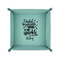 Dental Hygienist 6" x 6" Teal Leatherette Snap Up Tray - FOLDED UP
