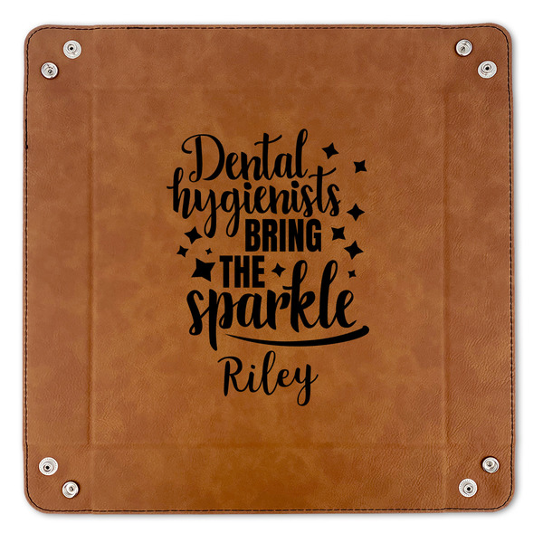 Dental Hygienist 9" x 9" Leatherette Snap Up Tray - APPROVAL (FLAT)