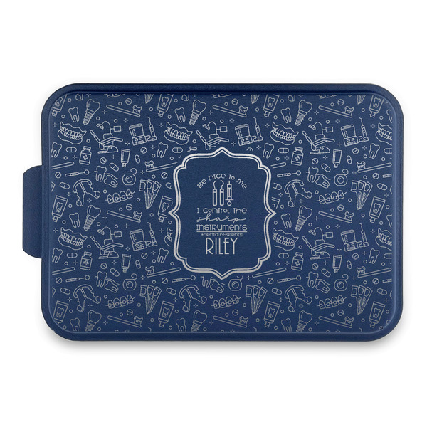 Custom Dental Hygienist Aluminum Baking Pan with Navy Lid (Personalized)