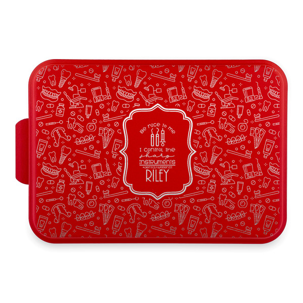 Custom Dental Hygienist Aluminum Baking Pan with Red Lid (Personalized)