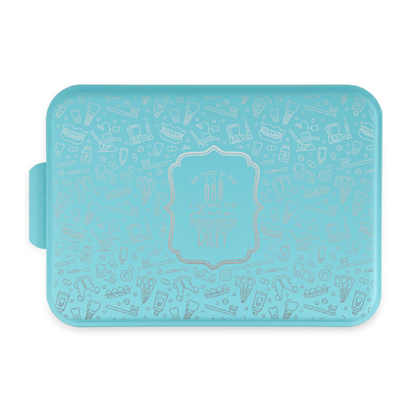 Custom Dental Hygienist Aluminum Baking Pan with Teal Lid (Personalized)