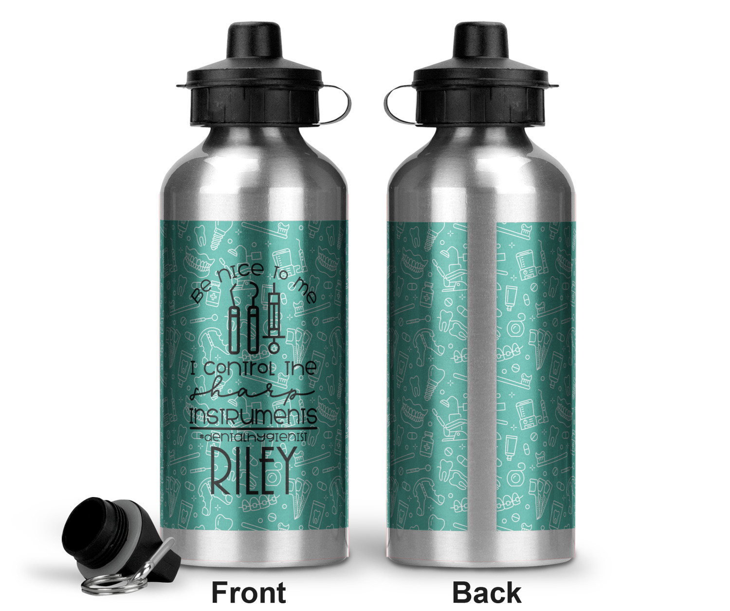 Dental Hygienist Water Bottle Aluminum 20 oz (Personalized
