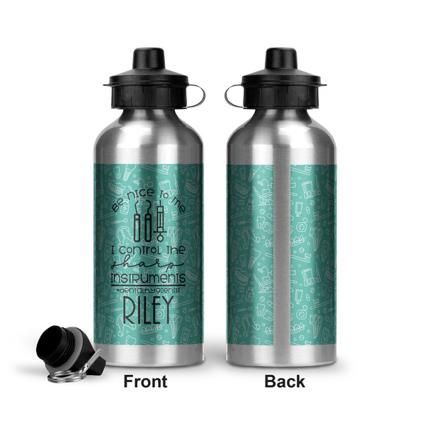 Dental Hygienist Aluminum Water Bottle - Front and Back