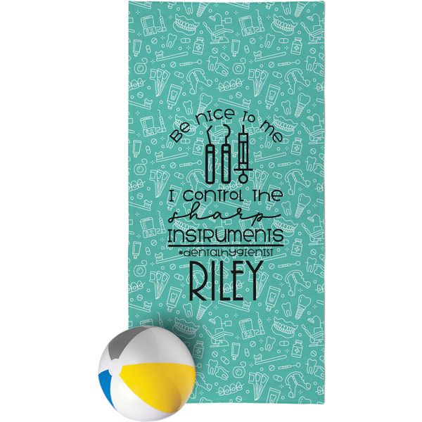 Custom Dental Hygienist Beach Towel (Personalized)