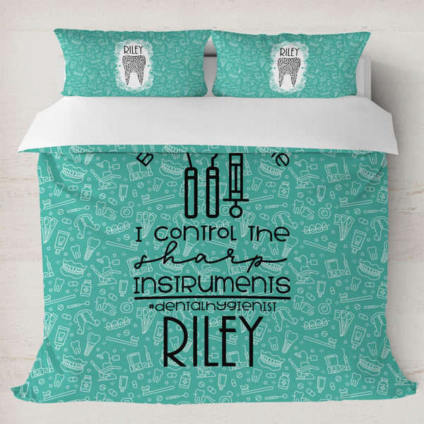 Custom Dental Hygienist Duvet Cover Set - King (Personalized)