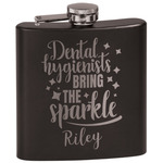 Dental Hygienist Black Flask Set (Personalized)