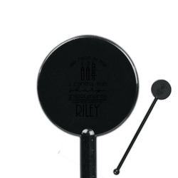 Dental Hygienist 5.5" Round Plastic Stir Sticks - Black - Single Sided (Personalized)