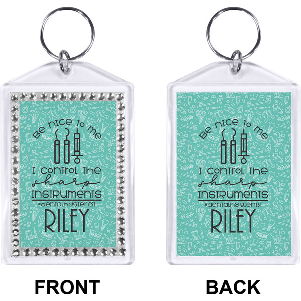 Dental Hygienist Bling Keychain (Front + Back)