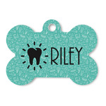 Dental Hygienist Bone Shaped Dog ID Tag - Large (Personalized)