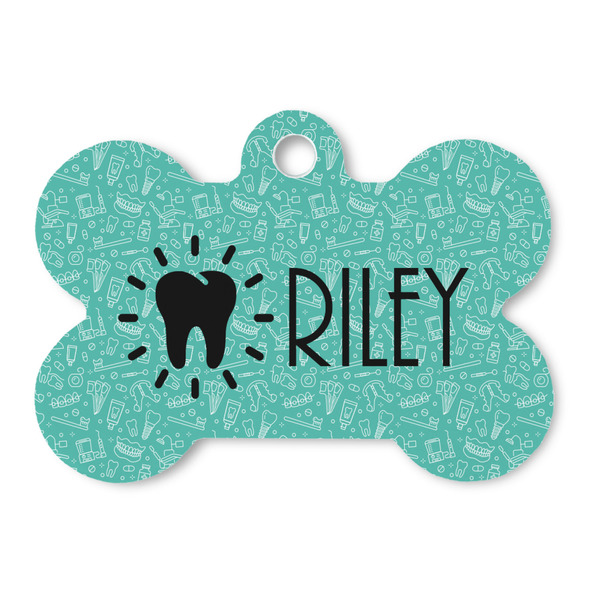 Custom Dental Hygienist Bone Shaped Dog ID Tag - Large (Personalized)