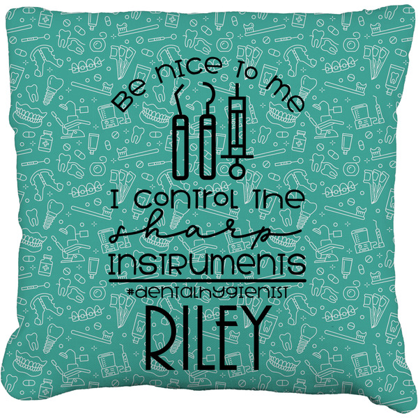 Custom Dental Hygienist Faux-Linen Throw Pillow 26" (Personalized)