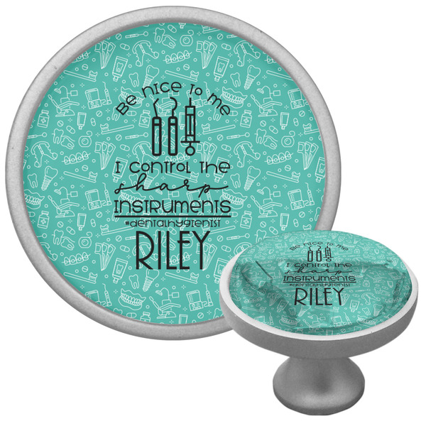 Custom Dental Hygienist Cabinet Knob (Silver) (Personalized)
