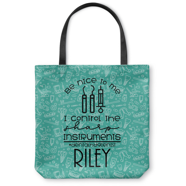 Custom Dental Hygienist Canvas Tote Bag - Small - 13"x13" (Personalized)