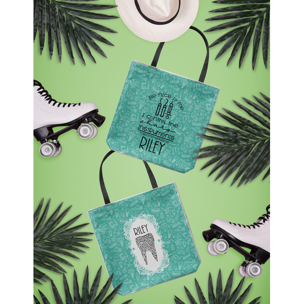 Dental Hygienist Canvas Tote Lifestyle Front and Back- 13x13