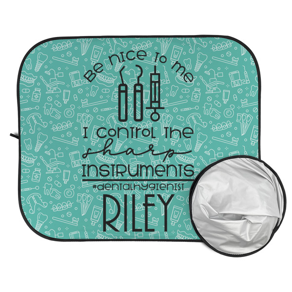 Dental Hygienist Car Sun Shades - FOLDED & UNFOLDED