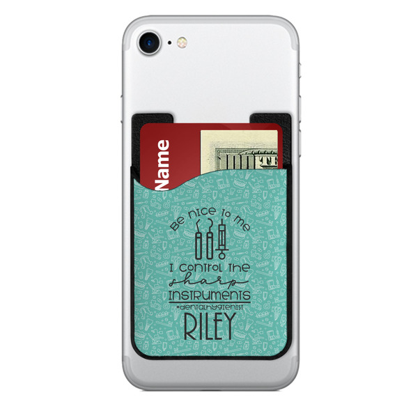 Custom Dental Hygienist 2-in-1 Cell Phone Credit Card Holder & Screen Cleaner (Personalized)