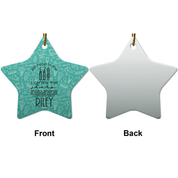 Dental Hygienist Ceramic Flat Ornament - Star Front & Back (APPROVAL)