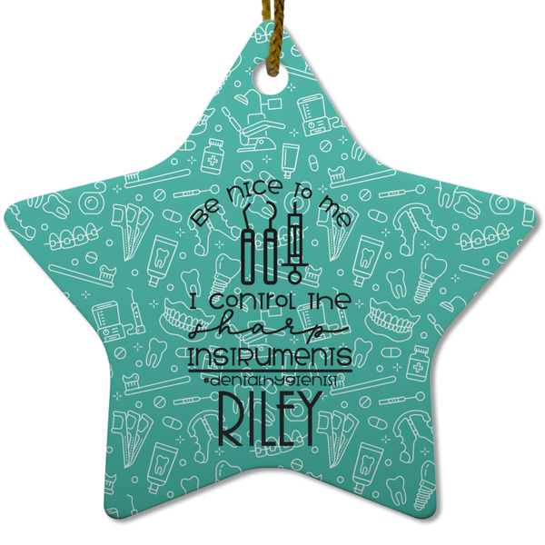Dental Hygienist Ceramic Flat Ornament - Star (Front)