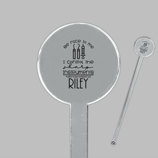 Dental Hygienist Clear Plastic 7" Stir Stick - Round - Closeup