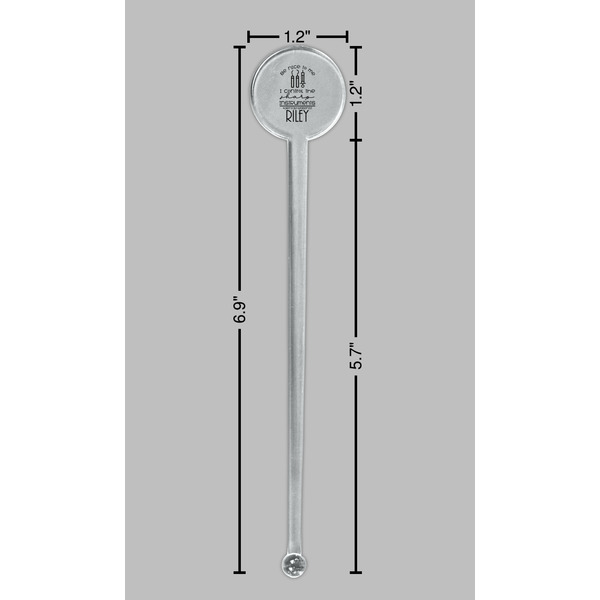 Dental Hygienist Clear Plastic 7" Stir Stick - Round - Dimensions