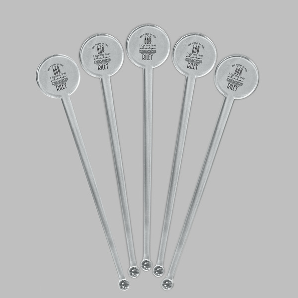Dental Hygienist Clear Plastic 7" Stir Stick - Round - Fan View
