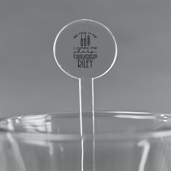 Custom Dental Hygienist 5.5" Round Plastic Stir Sticks - Clear (Personalized)