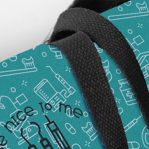 Dental Hygienist Closeup of Tote w/Black Handles